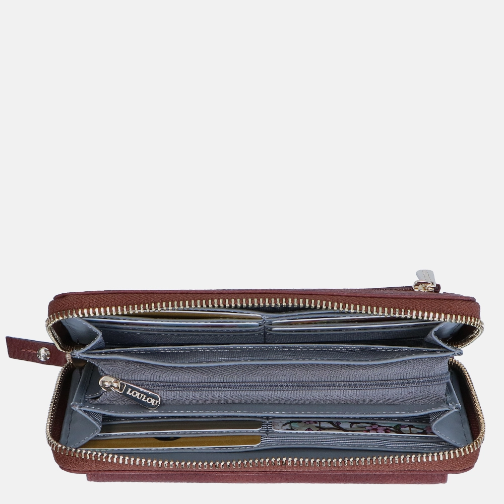 Loulou Essentiels Robuste leder portemonnee cacao bij Duifhuizen