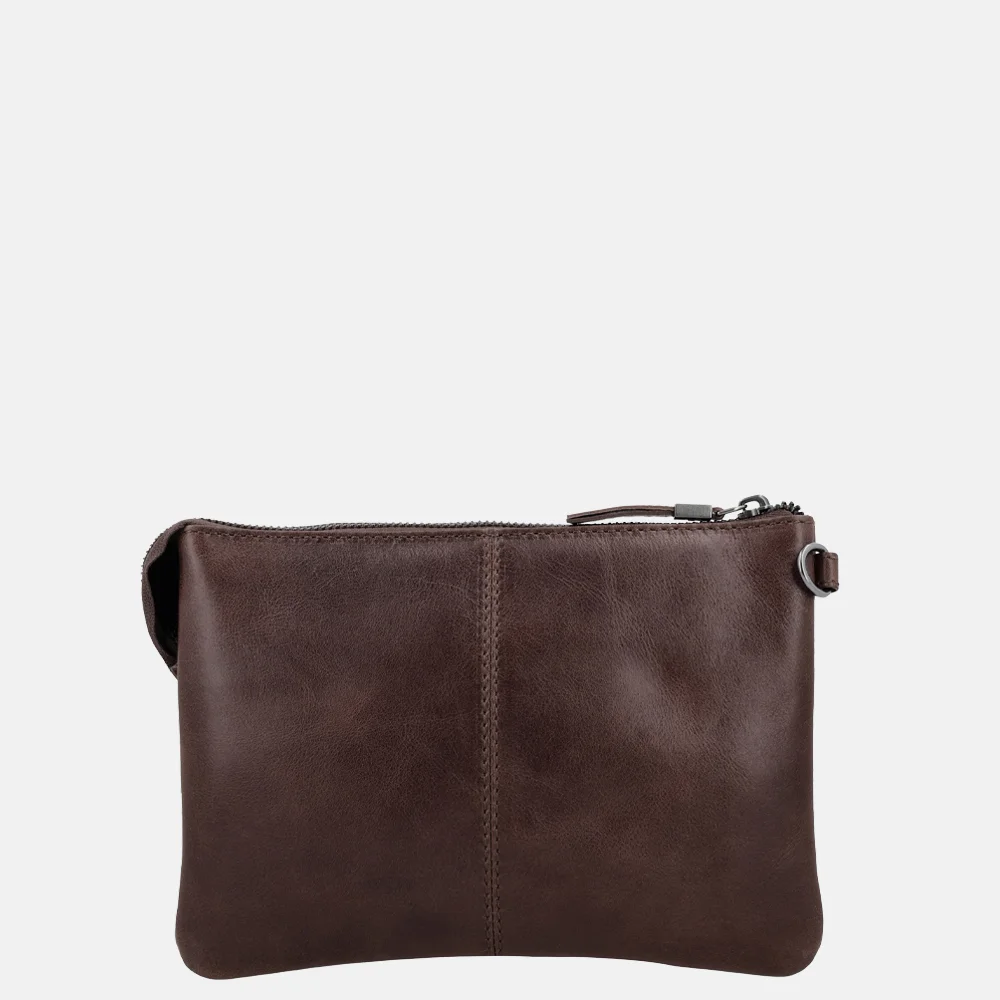 Hide & Stitches crossbody tas donkerbruin bij Duifhuizen