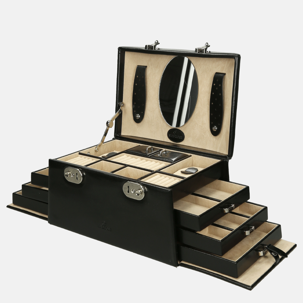 Windrose Merino sieradendoos zwart bij Duifhuizen