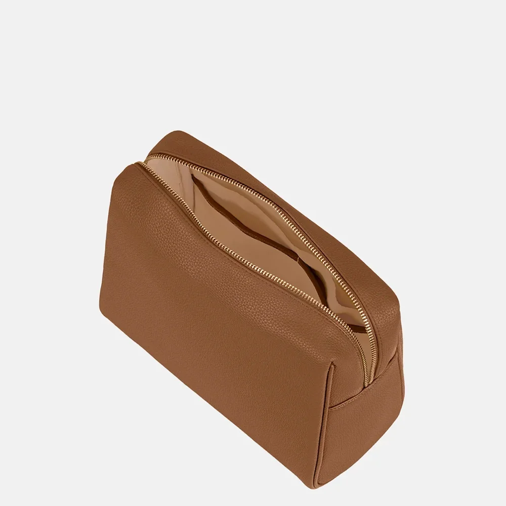 Suitsuit Fab Seventies toilettas camel bij Duifhuizen