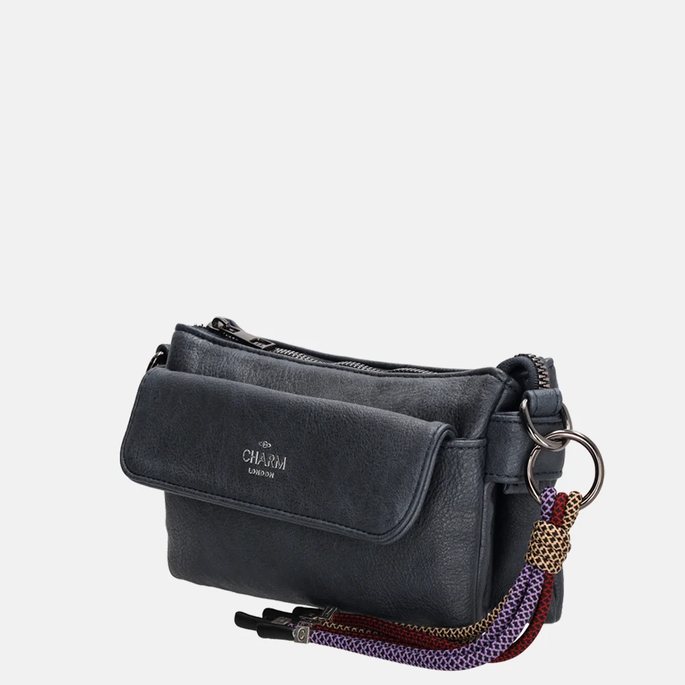 Charm London Tottingham crossbody tas S blauw bij Duifhuizen