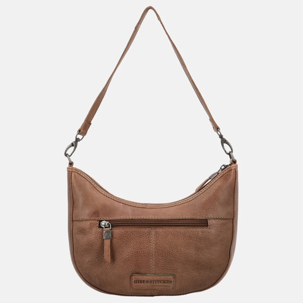 Hide & Stitches schoudertas vlechtwerk bruin bij Duifhuizen