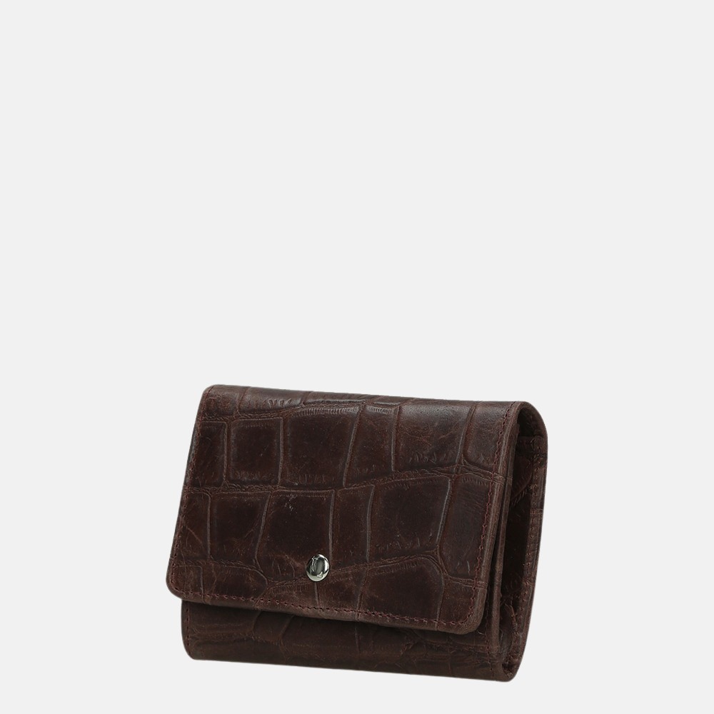 LouLou Essentiels Vintage Croco SLB XS portemonnee bordeaux bij Duifhuizen