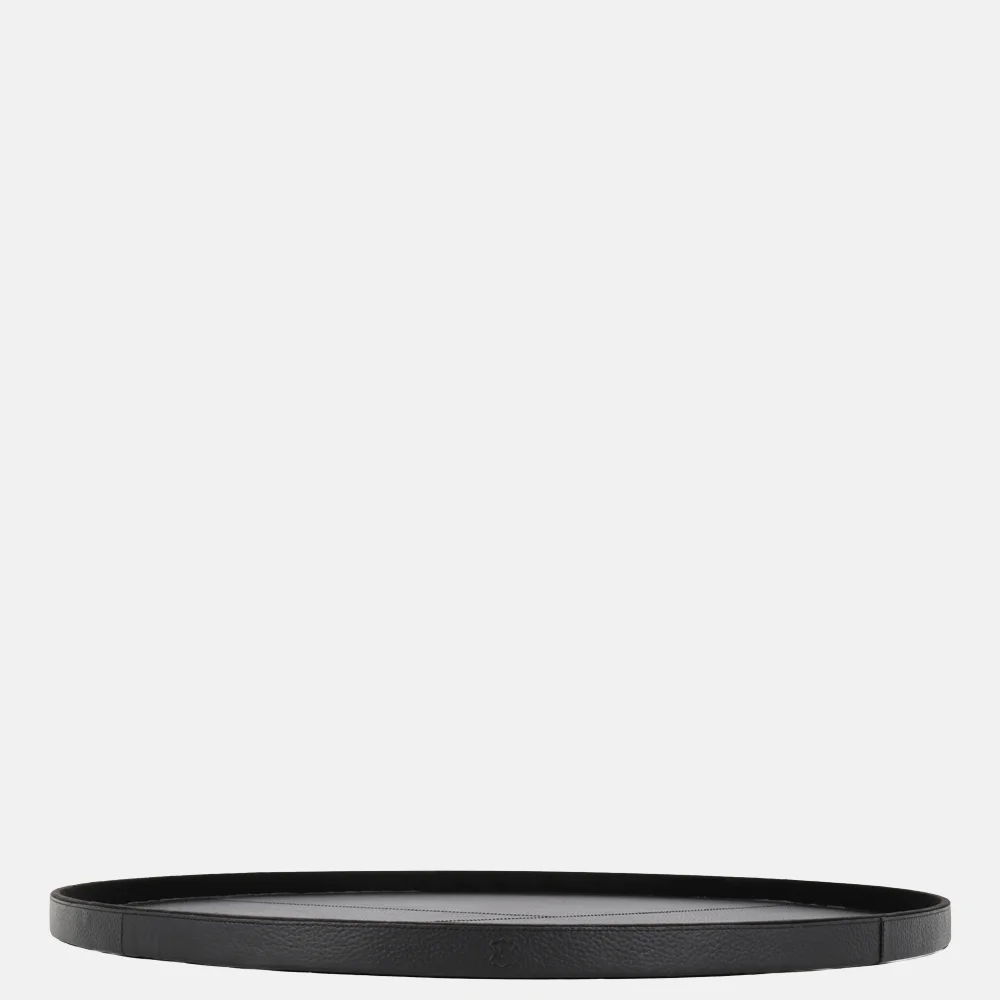 Chamada leren dienblad rond effen XL black bij Duifhuizen