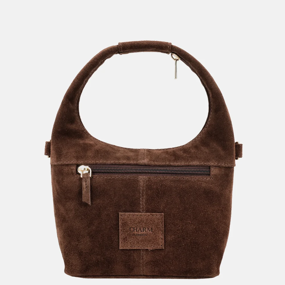 Charm London Sevilla buideltas S suede bruin bij Duifhuizen