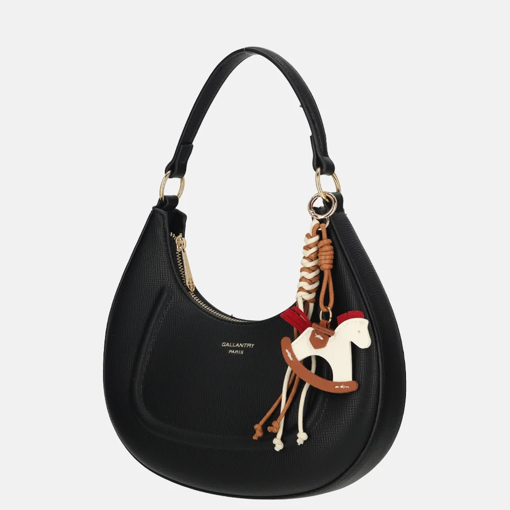 Firenze buideltas met bagcharm S black bij Duifhuizen