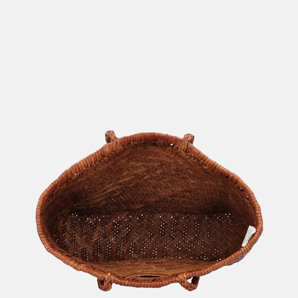 Hide & Stitches Amazone shopper M vlechtwerk handmade cognac bij Duifhuizen