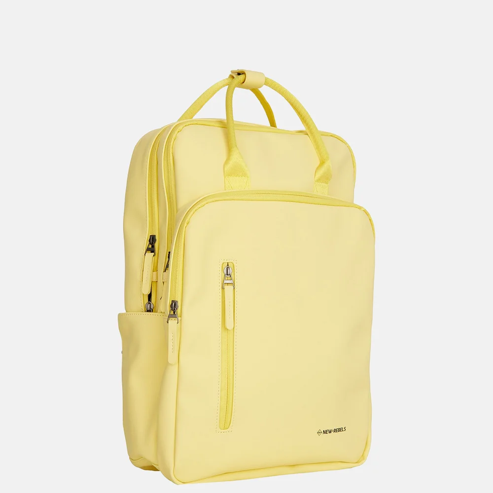 New Rebels William rugzak 15.6 inch butter yellow bij Duifhuizen