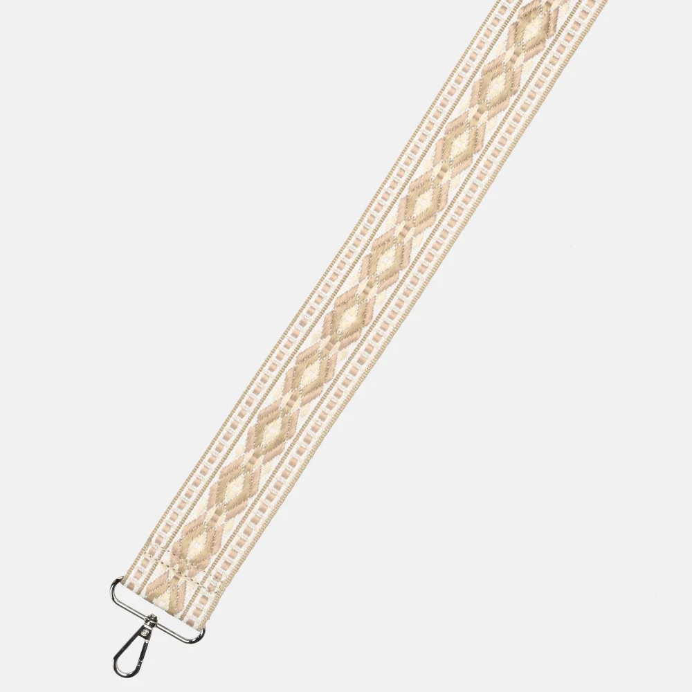 Flora & Co schoudertas fashionband beige bij Duifhuizen