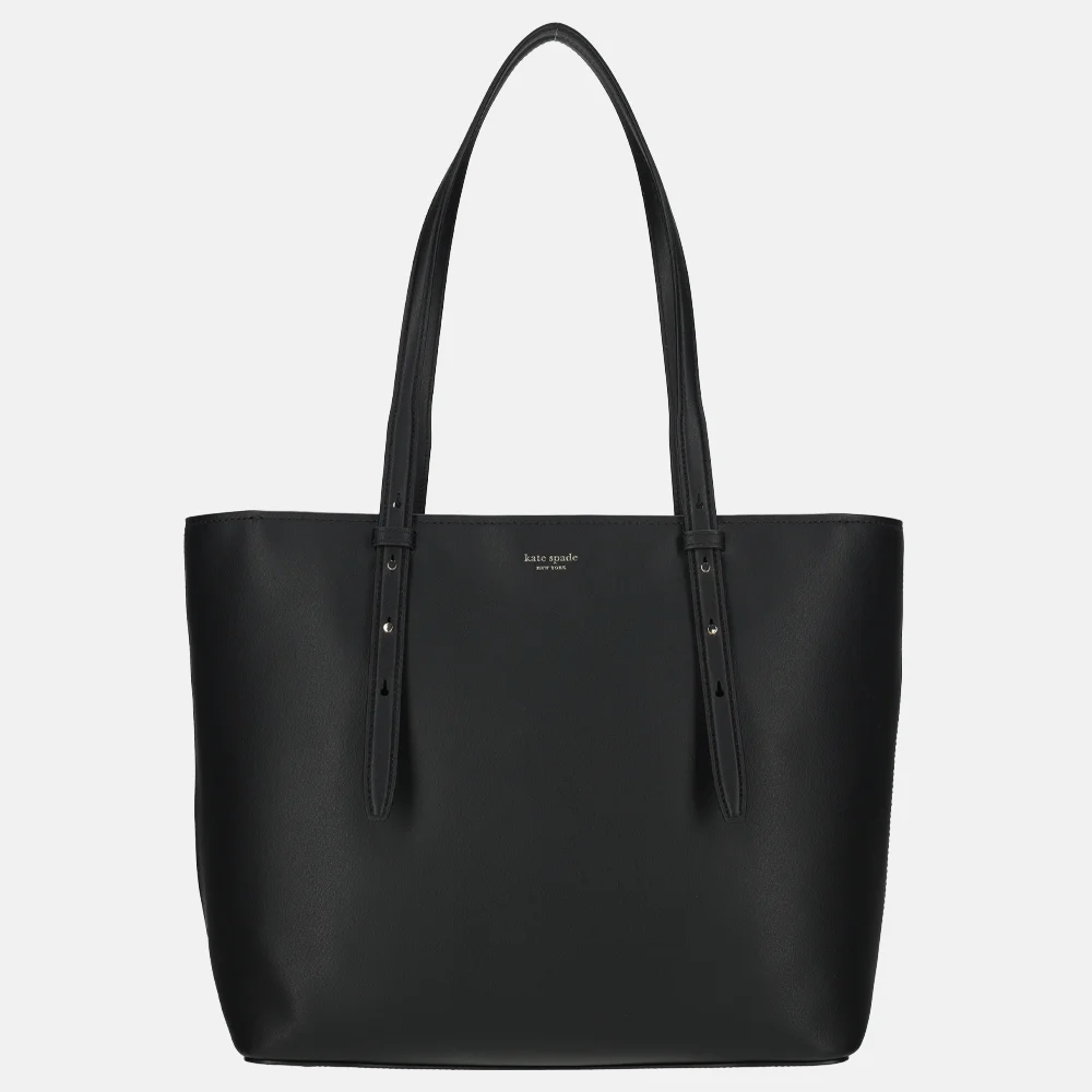 Kate Spade Zipper tote shopper fine grain leather black bij Duifhuizen