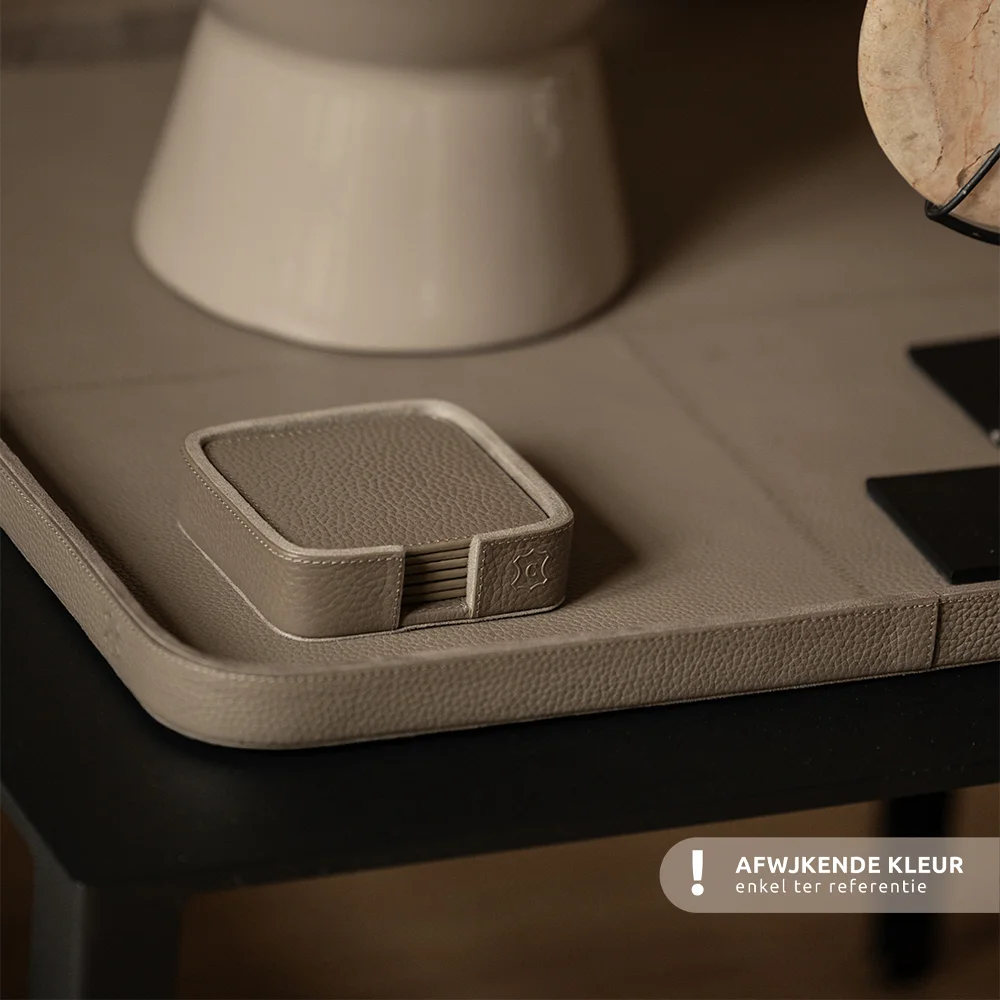 Chamada leren onderzetters effen vierkant koper bij Duifhuizen