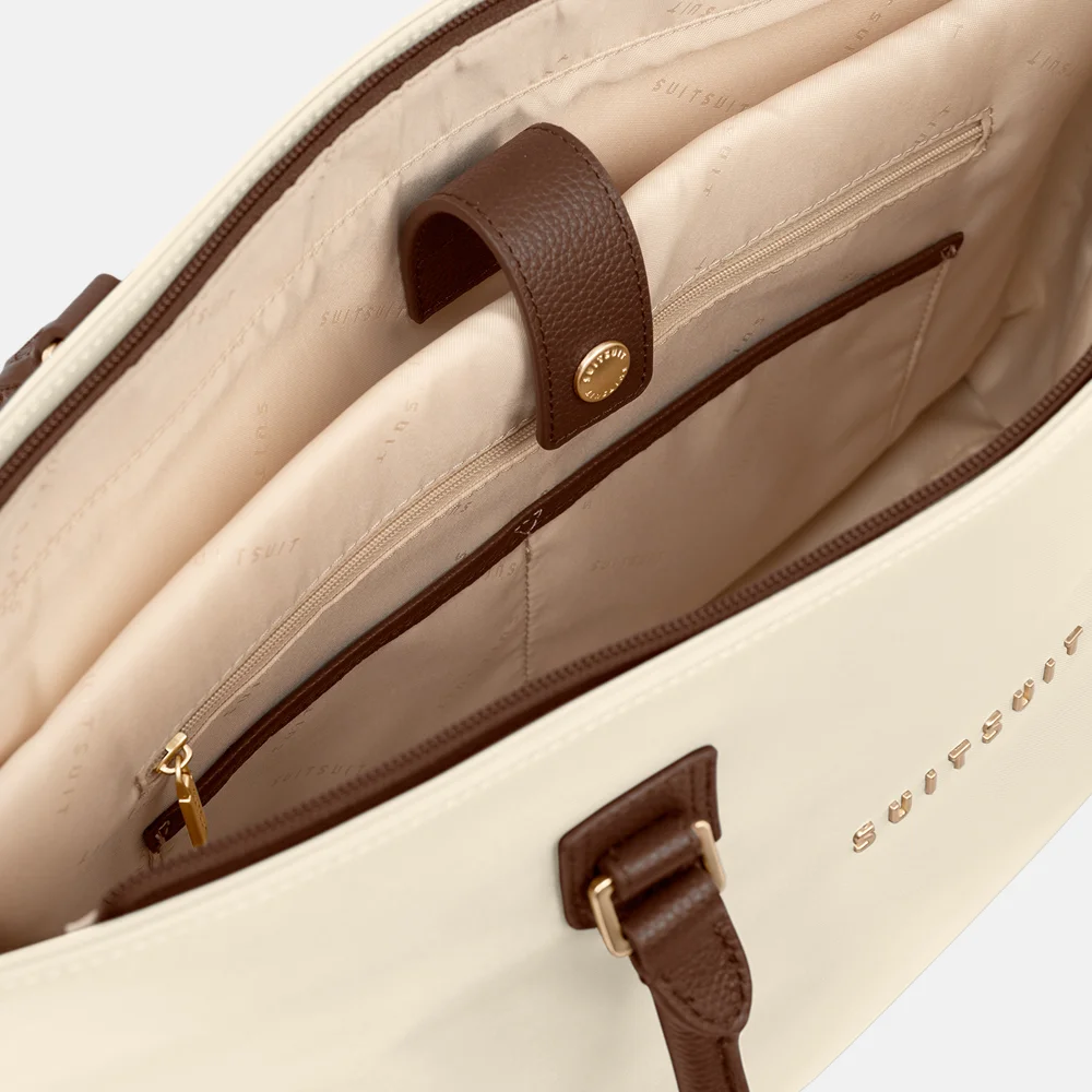 SUITSUIT Serenity Daily Tote schoudertas 16 inch wisper white bij Duifhuizen