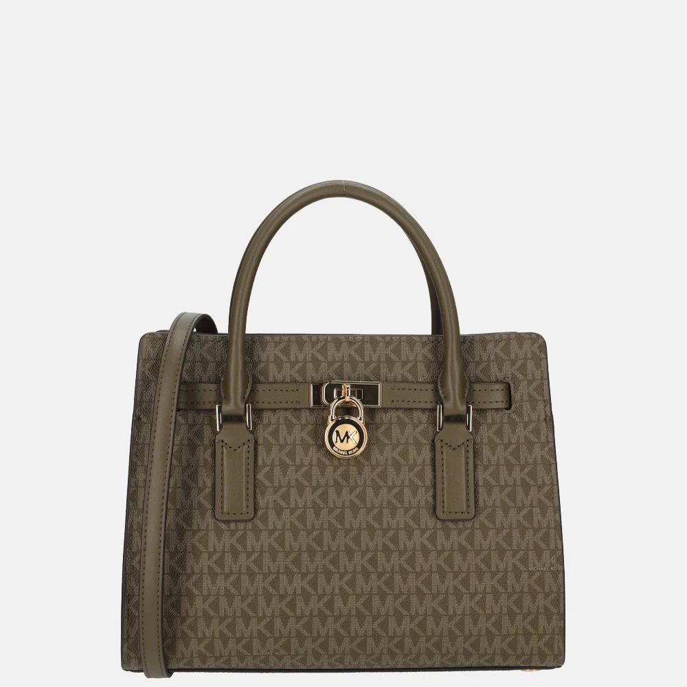 Michael Kors Hamilton moderne satchel handtas S loden bij Duifhuizen