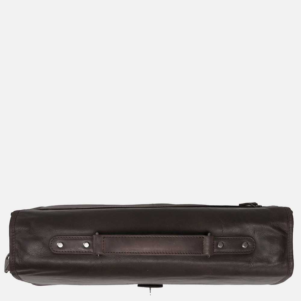 Chesterfield Shay aktetas 15.6 inch dark brown bij Duifhuizen