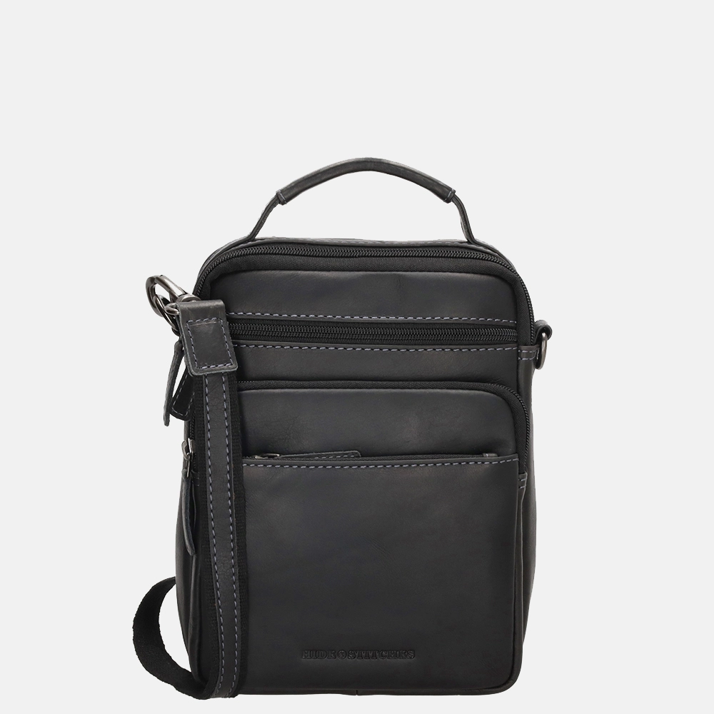 Hide & Stitches Japura reporter schoudertas zwart