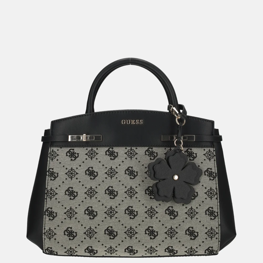 Guess Melinda satchel handtas Black Logo bij Duifhuizen