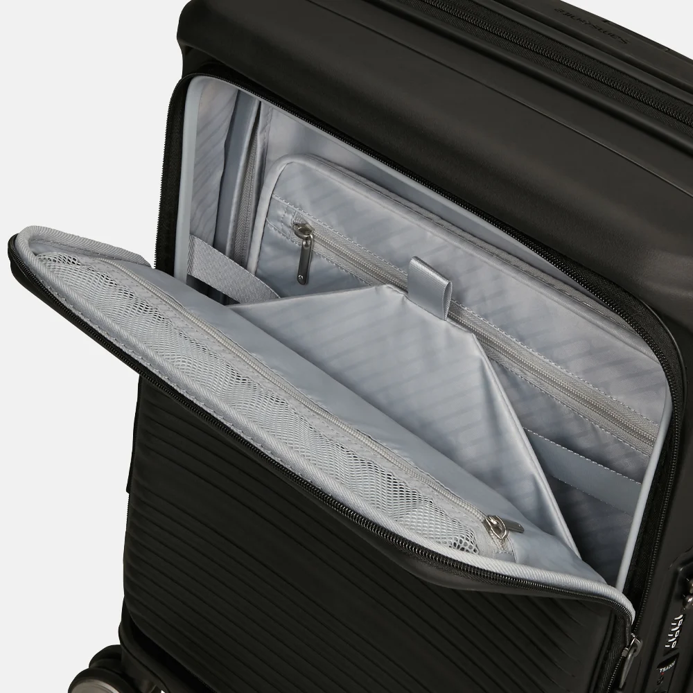 Samsonite Paralux HS Spinner handbagage koffer expendable 55 cm black bij Duifhuizen