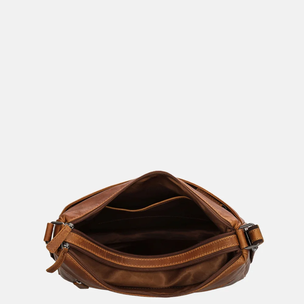 Hide & Stitches schoudertas M cognac bij Duifhuizen