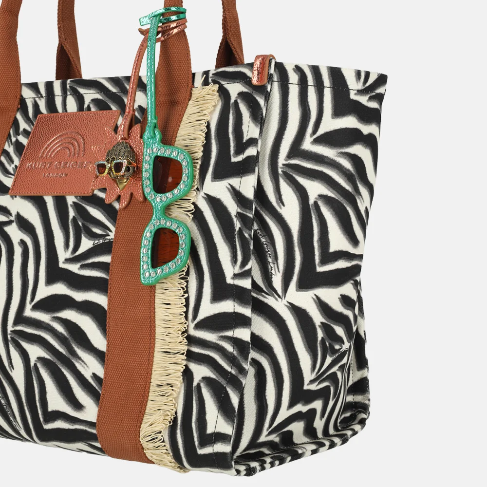Kurt Geiger Southbank shopper zebra L black white bij Duifhuizen