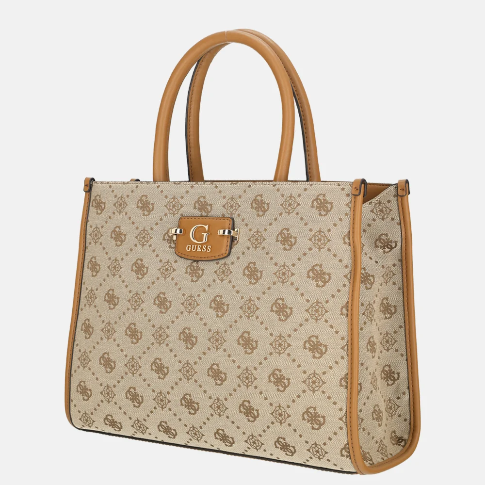 Guess Neda comp tote shopper latte logo bij Duifhuizen