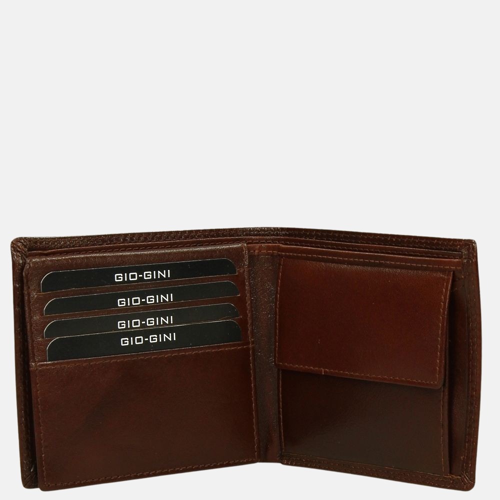 Gio Gini billfold brown bij Duifhuizen