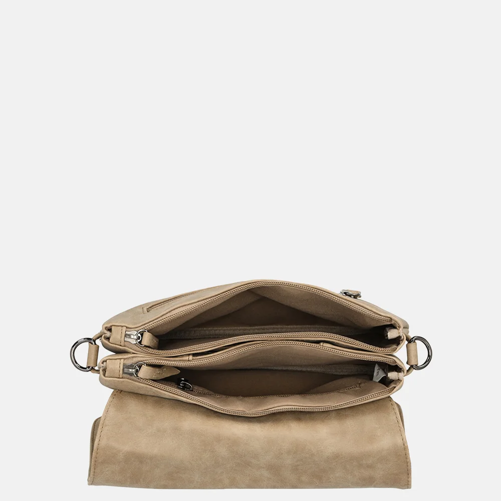 Enrico Benetti Stacey crossbody tas middentaupe bij Duifhuizen