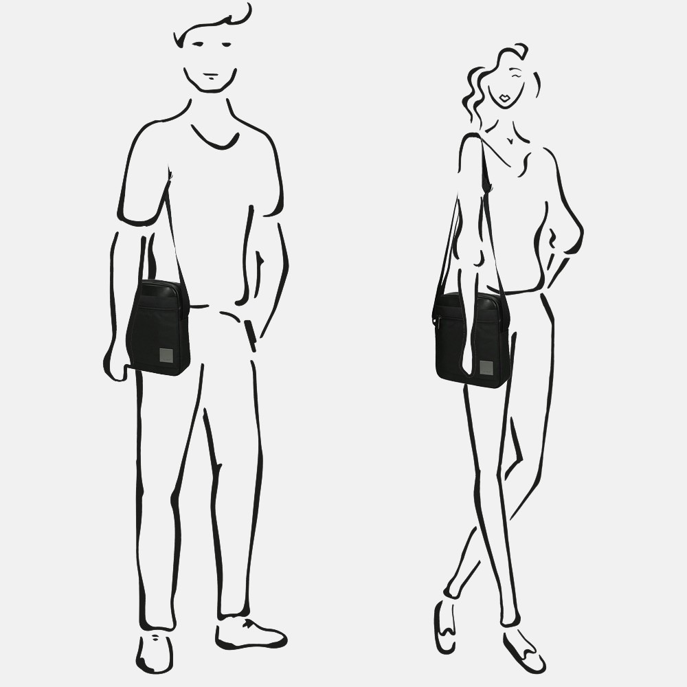 Samsonite HIP-Square schoudertas M black bij Duifhuizen