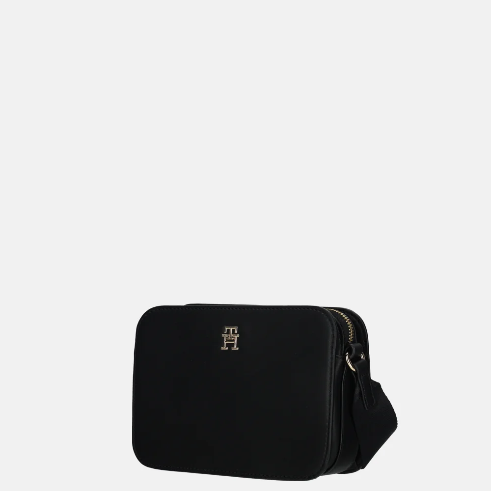 Tommy Hilfiger Logo Tape crossbody tas black bij Duifhuizen