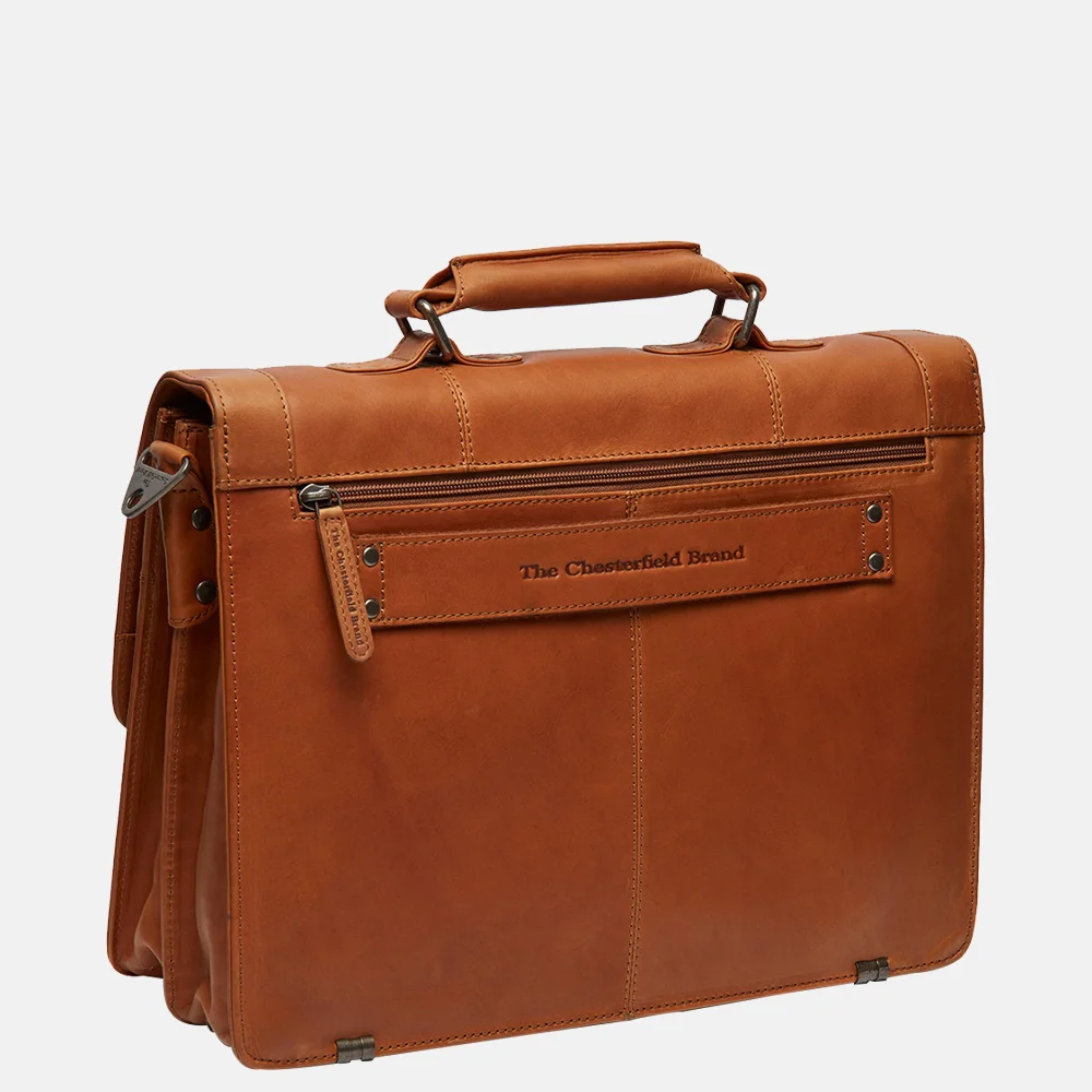 Chesterfield Stuttgart laptoptas 14 inch cognac bij Duifhuizen