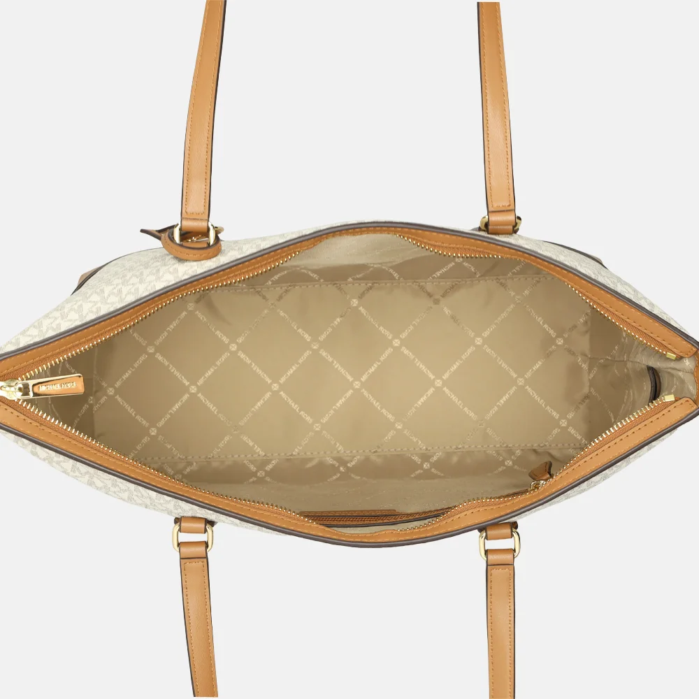 Michael Kors Andie tote shopper M logo vanille/acorn bij Duifhuizen