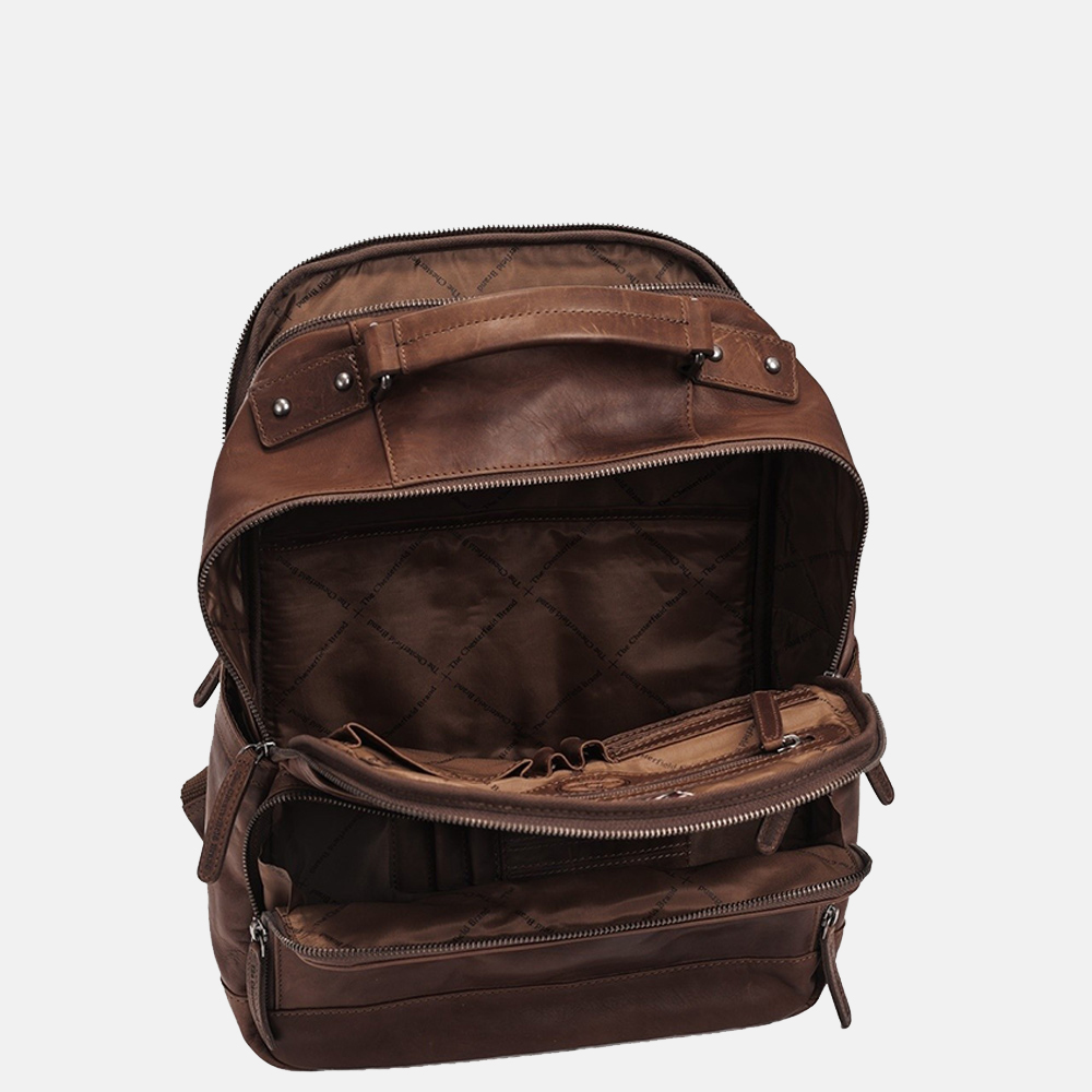 Chesterfield Austin rugzak 14 inch dark brown bij Duifhuizen