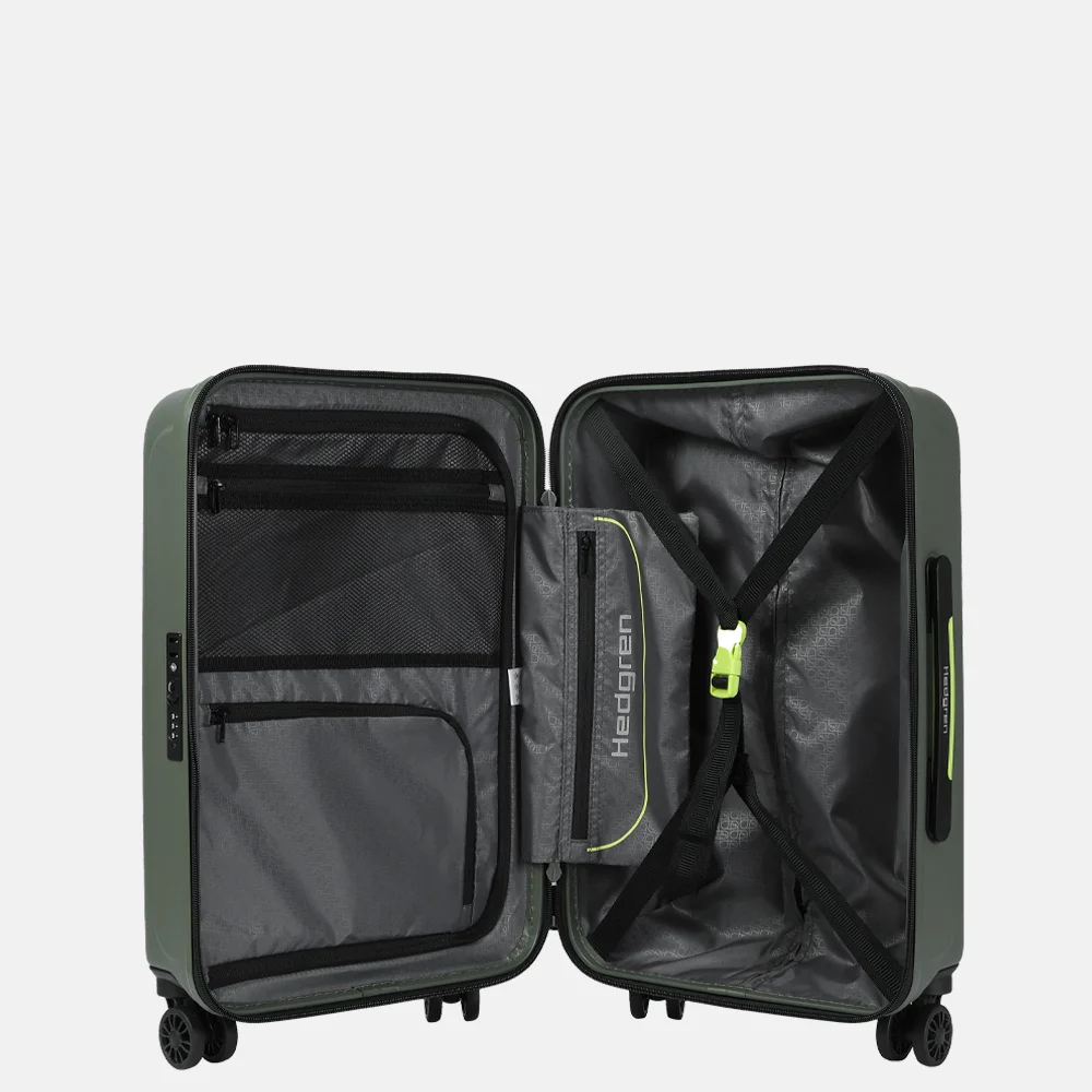 Hedgren Comby spinner handbagage koffer 55 cm olive bij Duifhuizen