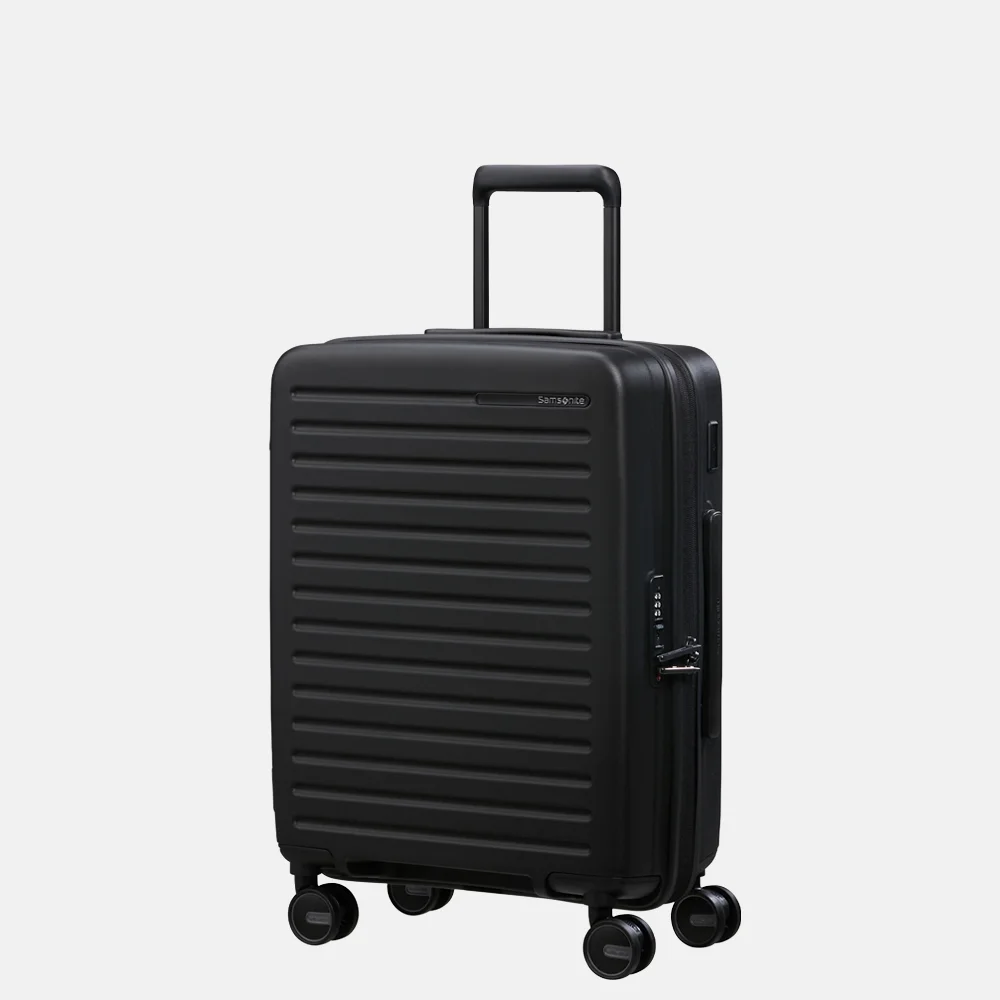 Samsonite Restackd handbagage koffer 55 cm uitbreidbaar black bij Duifhuizen