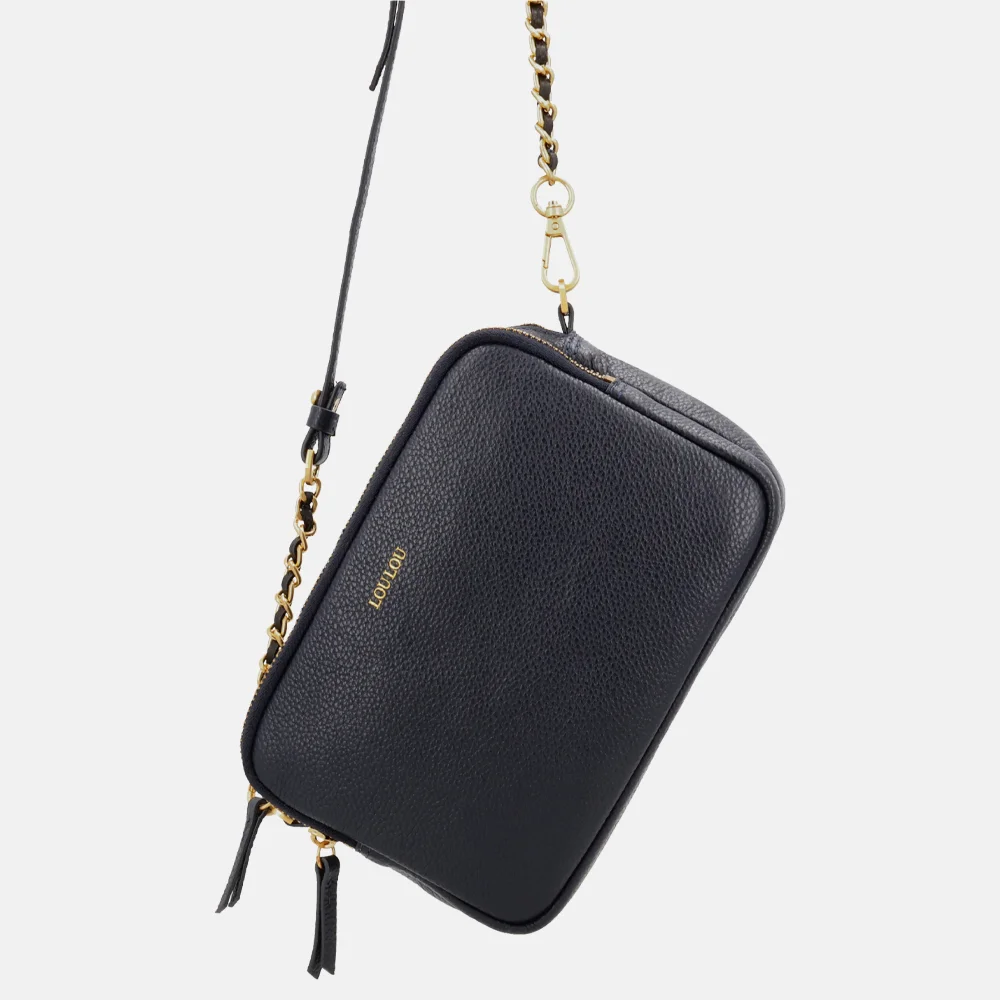 Loulou Essentiels Emilie crossbody tas dark blue bij Duifhuizen