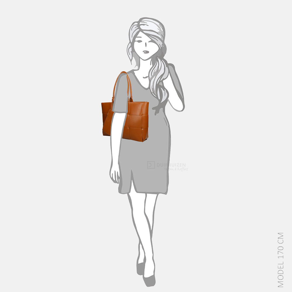 Firenze gevlochten shopper large cognac bij Duifhuizen