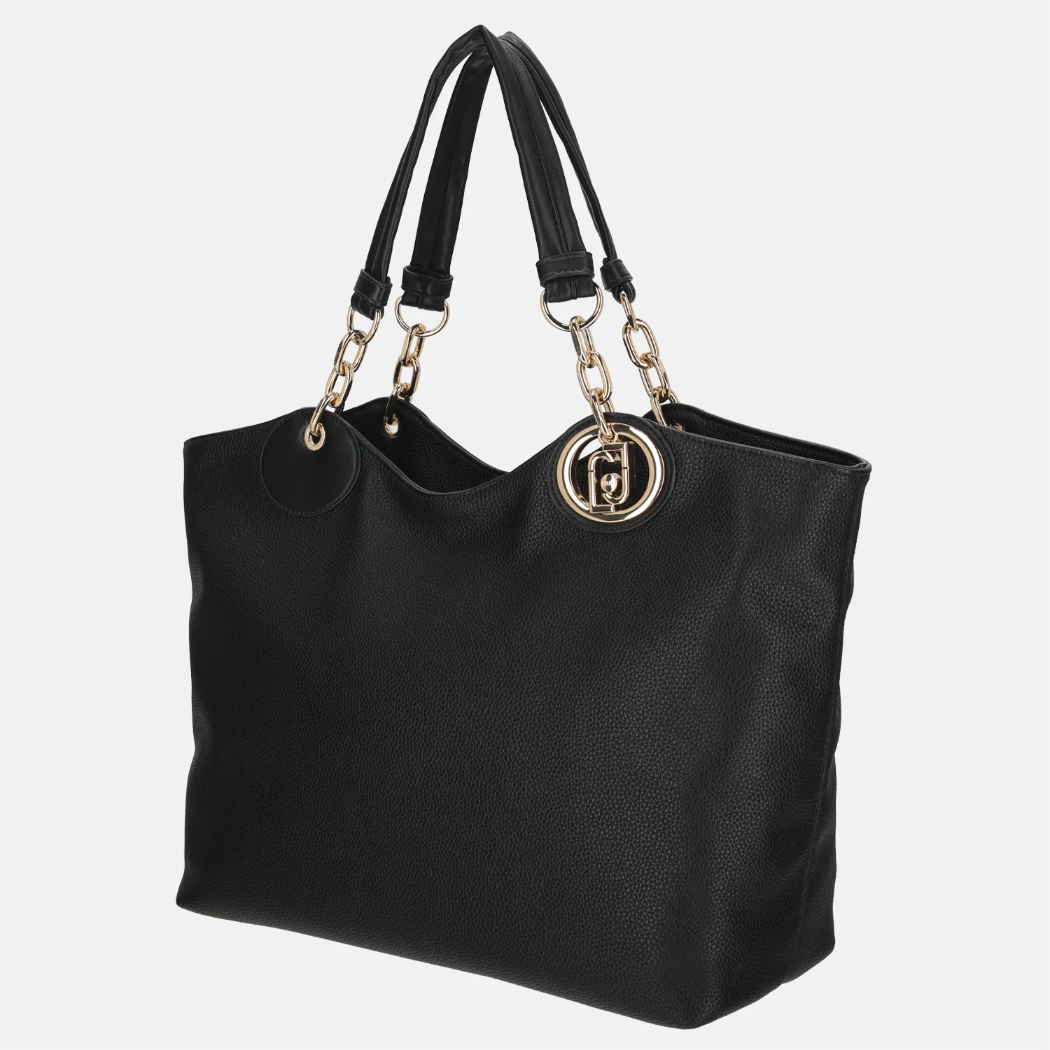 Liu Jo Faiza shopper tote L nero/brass gold bij Duifhuizen