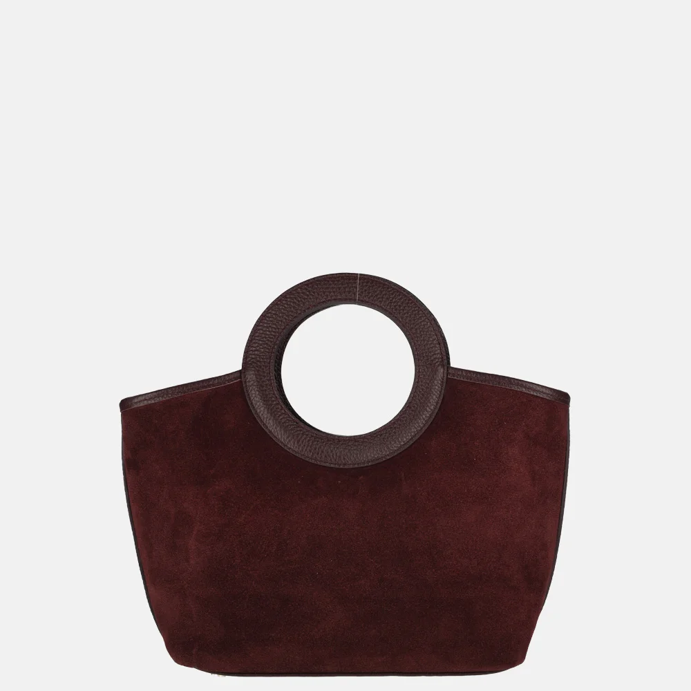 Charm London handtas suede bordeaux rood bij Duifhuizen