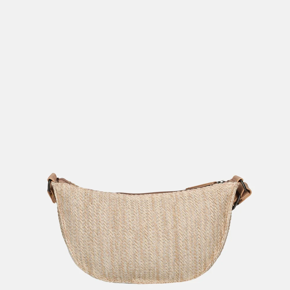 Enrico Benetti Raffia Banana crossbody tas misty rose bij Duifhuizen