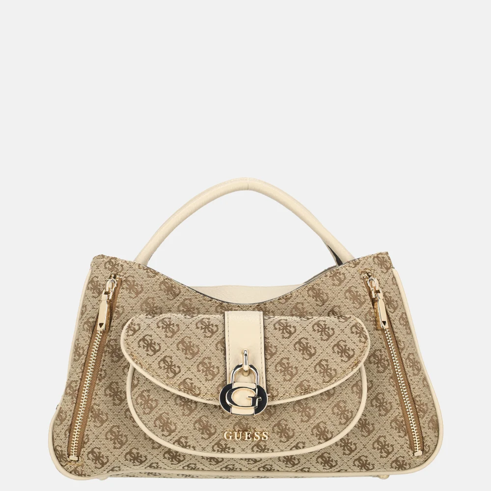 Guess Jessa girlfriend handtas latte logo bij Duifhuizen