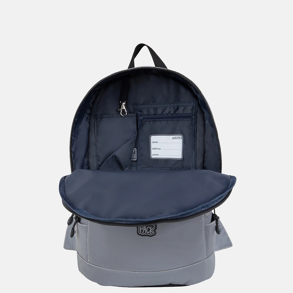 Pick & Pack Shark reflecterend kinderrugzak M visible grey bij Duifhuizen