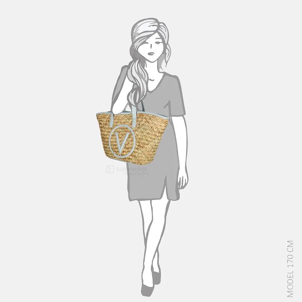 Valentino Bags Samuela shopper nat/azzurro bij Duifhuizen