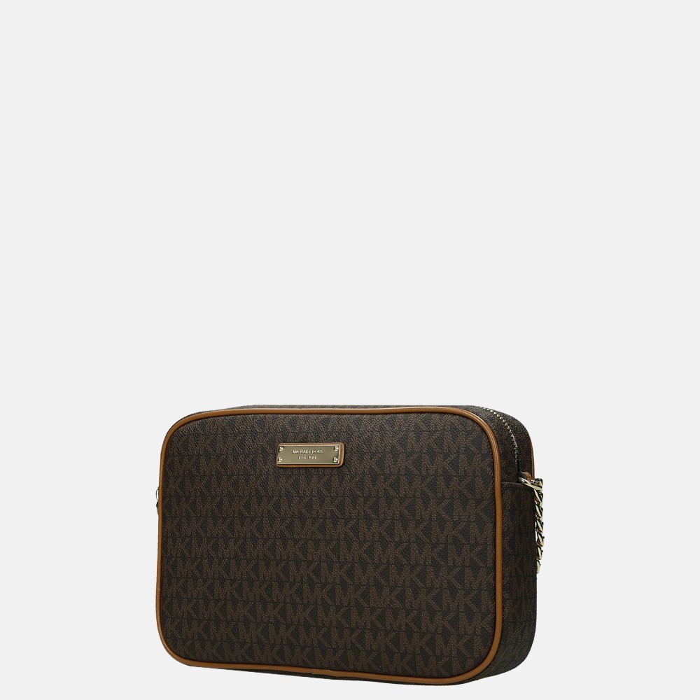 Michael Kors Jet Set East West crossbody tas L brown bij Duifhuizen