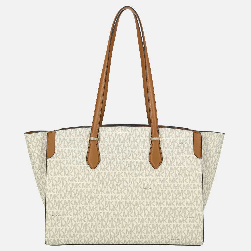 Michael Kors Becca tote shopper L vanilla/acorn bij Duifhuizen