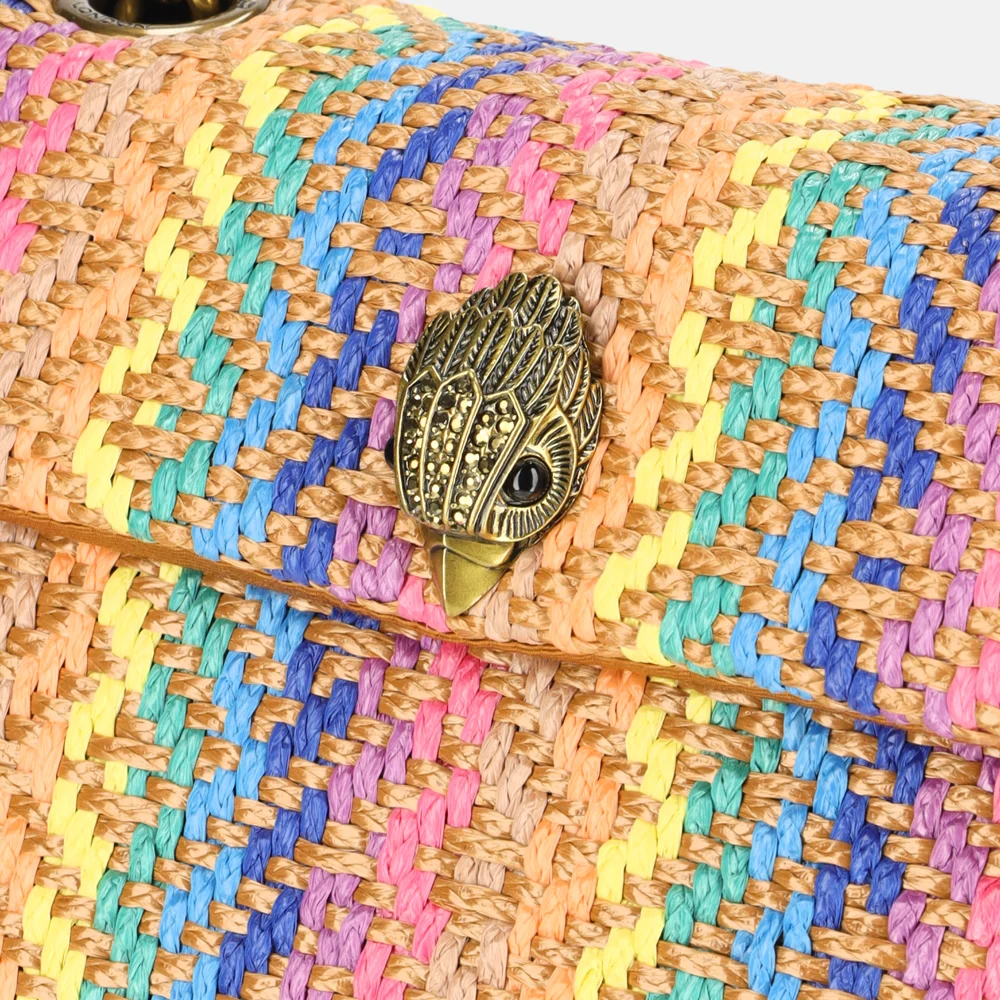Kurt Geiger Kensington schoudertas M raffia multi bij Duifhuizen