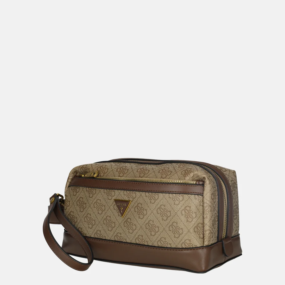 Guess Vezzola beautycase beige/brown bij Duifhuizen