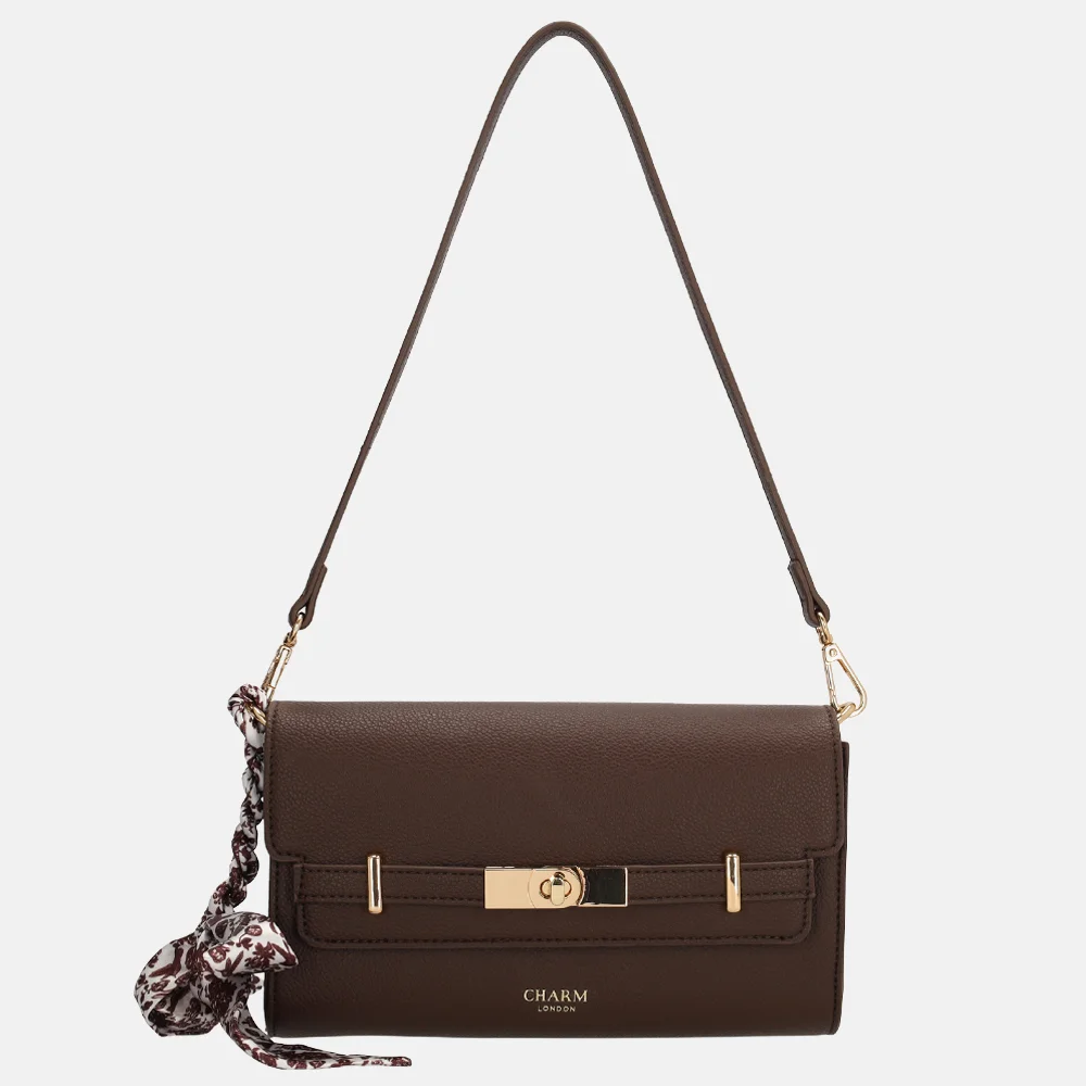 Charm London The Hamptons envelop clutch donkerbruin bij Duifhuizen