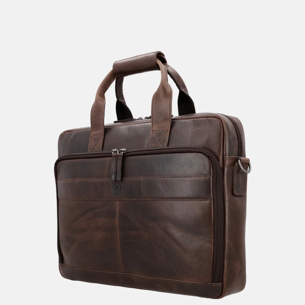 Hide & Stitches Next Navajo laptoptas 15.6 inch donkerbruin bij Duifhuizen