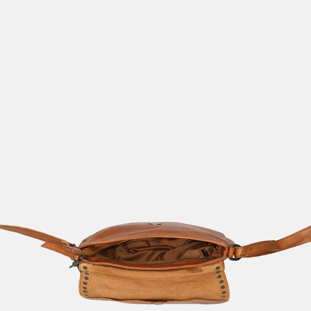 Bear Design crossbody tas studs cognac bij Duifhuizen