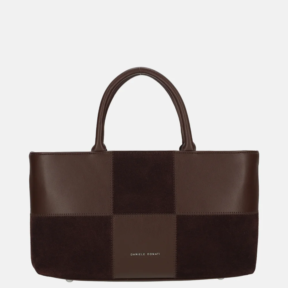 Daniele Donati handtas geblokt dark brown bij Duifhuizen