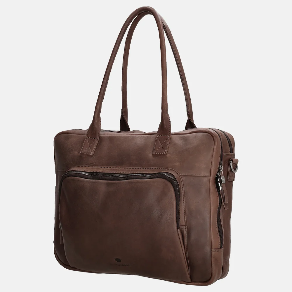 Micmacbags Everyday laptoptas 15 inch donkerbruin bij Duifhuizen